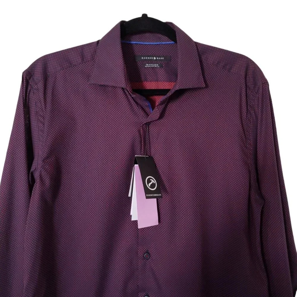 Hammer Made Traveller Men's Martius Slim Fit Long Sleeve Shirt Size M-L/16 - Picture 9 of 16